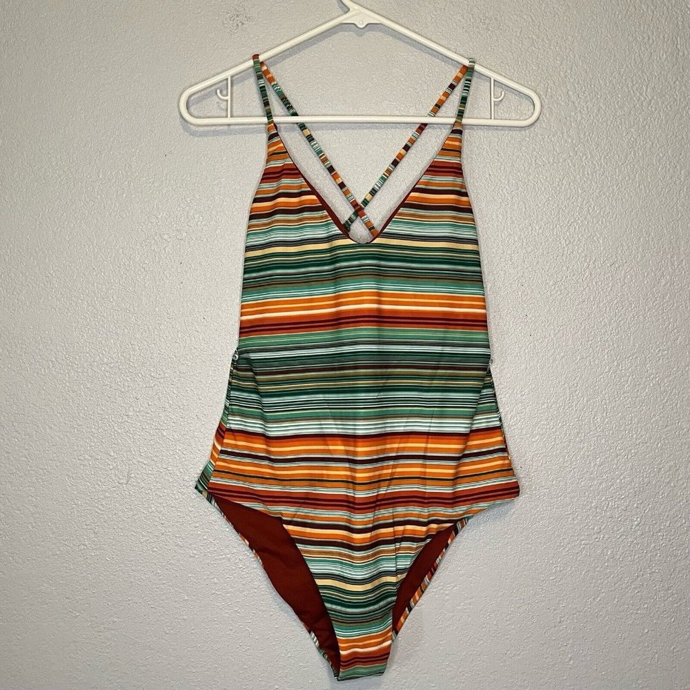 Nordstrom Rack BCA By Rebecca Virtue One Piece Swimsuit Striped Size Large